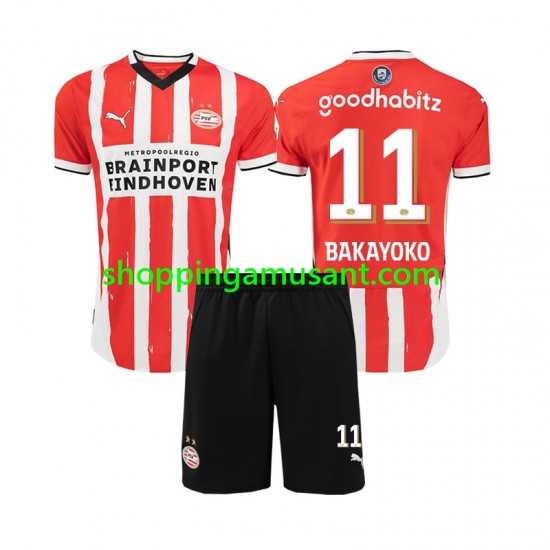 Maillot de Foot PSV Eindhoven Johan Bakayoko 11 Enfant Domicile 2024-2025 Manche Courte