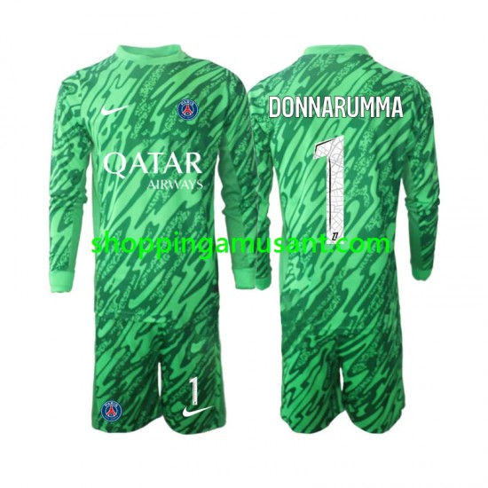 Maillot de Foot Paris Saint-Germain Gianluigi Donnarumma 1 Gardien Enfant Extérieur 2024-2025 Manche Longue