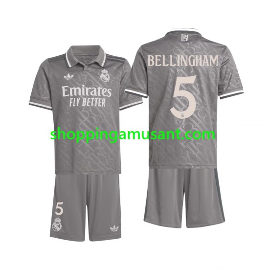 Maillot de Foot Real Madrid Bellingham 5 Enfant Neutre 2024-2025 Manche Courte