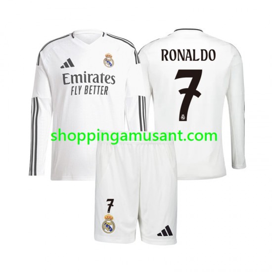 Maillot de Foot Real Madrid Cristiano Ronaldo 7 Enfant Domicile 2024-2025 Manche Longue