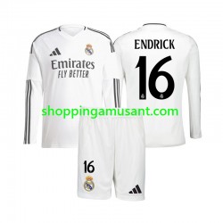 Maillot de Foot Real Madrid Endrick 16 Enfant Domicile 2024-2025 Manche Longue