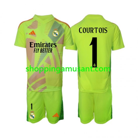 Maillot de Foot Real Madrid COURTOIS 1 Gardien Enfant 4ème 2024-2025 Manche Courte