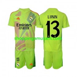 Maillot de Foot Real Madrid Lunin 13 Gardien Enfant 4ème 2024-2025 Manche Courte