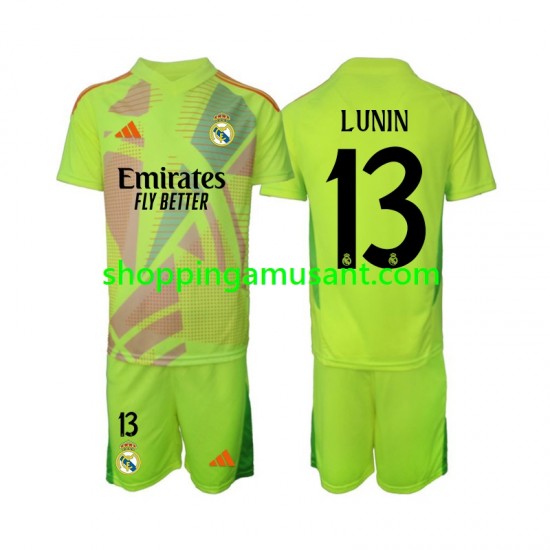 Maillot de Foot Real Madrid Lunin 13 Gardien Enfant 4ème 2024-2025 Manche Courte
