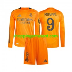 Maillot de Foot Real Madrid Mbappé 9 Enfant Extérieur 2024-2025 Manche Longue