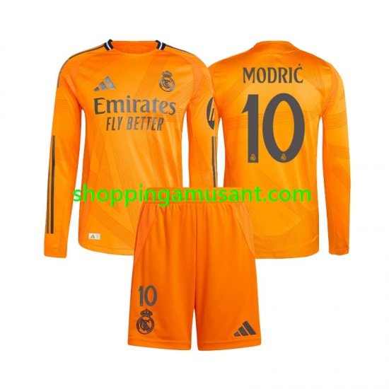 Maillot de Foot Real Madrid Modrić  10 Enfant Extérieur 2024-2025 Manche Longue