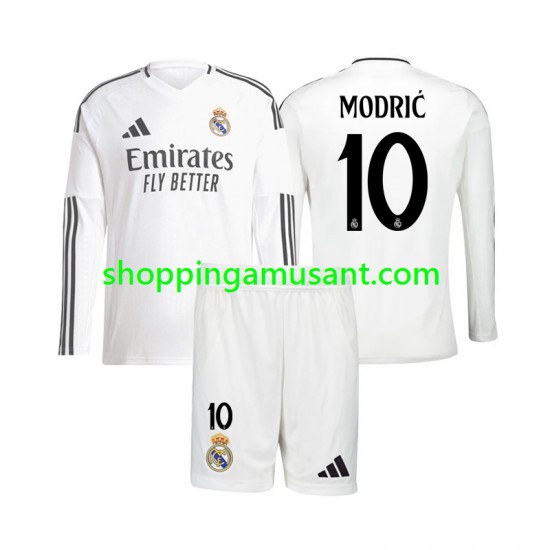 Maillot de Foot Real Madrid Modrić  10 Enfant Domicile 2024-2025 Manche Longue