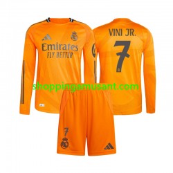Maillot de Foot Real Madrid Vinicius Junior 7 Enfant Extérieur 2024-2025 Manche Longue