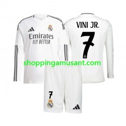 Maillot de Foot Real Madrid Vinicius Junior 7 Enfant Domicile 2024-2025 Manche Longue