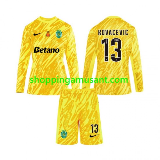 Maillot de Foot Sporting CP Kovacevic 13 Gardien Enfant Neutre 2024-2025 Manche Longue