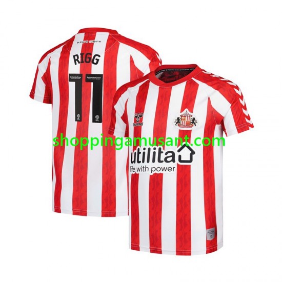 Maillot de Foot Sunderland Chris Rigg 11 Homme Domicile 2024-2025 Manche Courte
