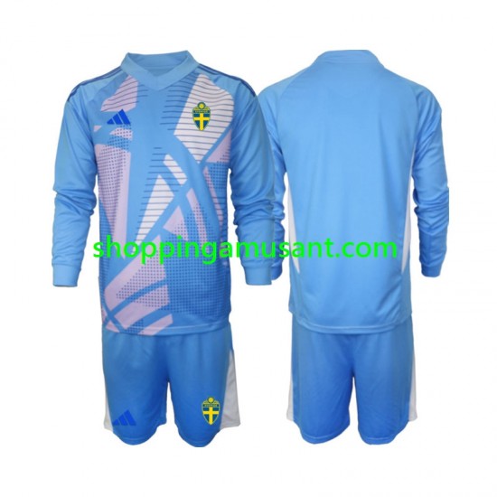 Maillot de Foot Suède Gardien Enfant Extérieur 2024 Manche Longue
