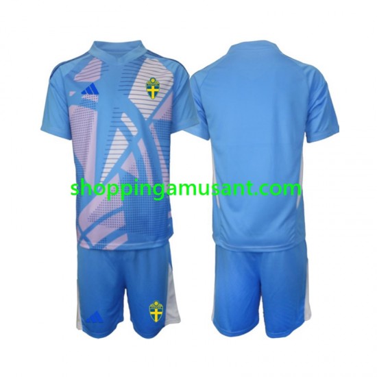 Maillot de Foot Suède Gardien Enfant Extérieur 2024 Manche Courte
