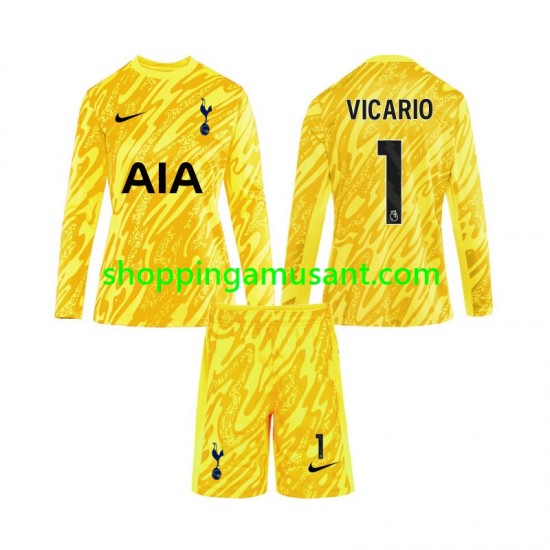 Maillot de Foot Tottenham Hotspur Vicario 1 Gardien Enfant Domicile 2024-2025 Manche Longue
