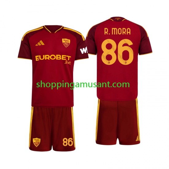Maillot de Foot AS Rome Rodrigo Mora 86 Enfant Domicile 2026-2027 Manche Courte