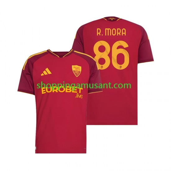 Maillot de Foot AS Rome Rodrigo Mora 86 Homme Domicile 2026-2027 Manche Courte