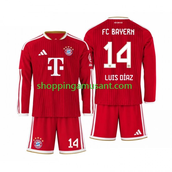 Maillot de Foot Bayern Munich Luis Diaz 14 Enfant Domicile 2026-2027 Manche Longue