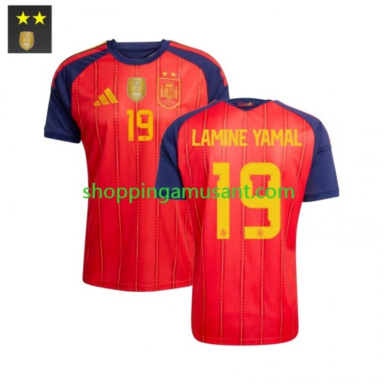 Maillot de Foot Espagne Lamine Yamal 19 Homme Domicile 2026-2027 Manche Courte