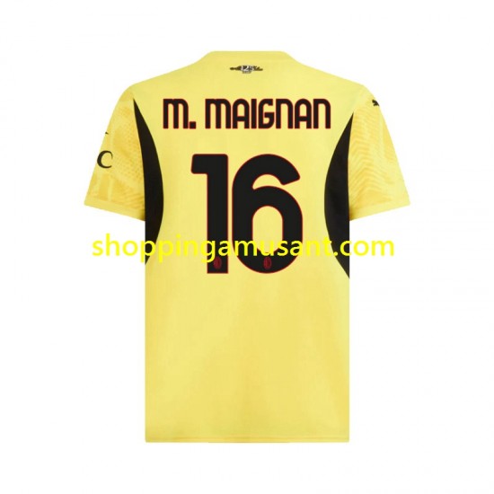 Maillot de Foot AC Milan Mike Maignan 16 Gardien Homme Extérieur 2024-2025 Manche Courte