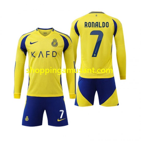 Maillot de Foot Al Nassr Cristiano Ronaldo 7 Enfant Domicile 2024-2025 Manche Longue