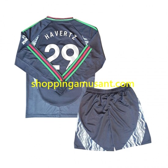 Maillot de Foot Arsenal Havertz 29 Enfant Extérieur 2024-2025 Manche Longue