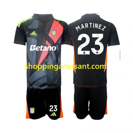 Maillot de Foot Aston Villa Emiliano Martinez 23 Gardien Enfant Extérieur 2024-2025 Manche Courte
