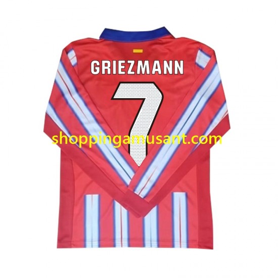 Maillot de Foot Atlético Madrid Antoine Griezmann 7 Homme Domicile 2024-2025 Manche Longue