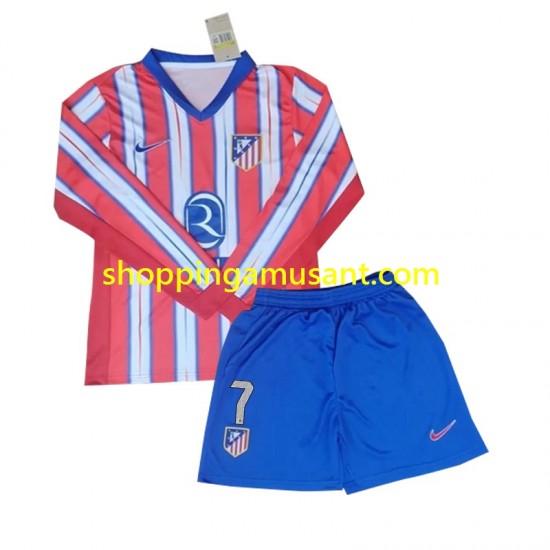 Maillot de Foot Atlético Madrid Antoine Griezmann 7 Enfant Domicile 2024-2025 Manche Longue