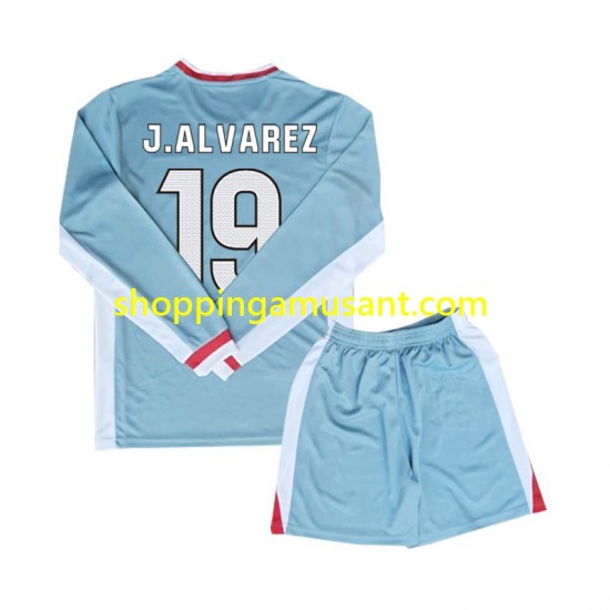 Maillot de Foot Atlético Madrid Julian Alvarez 19 Enfant Extérieur 2024-2025 Manche Longue