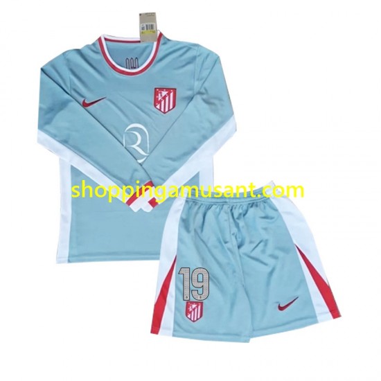 Maillot de Foot Atlético Madrid Julian Alvarez 19 Enfant Extérieur 2024-2025 Manche Longue