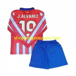 Maillot de Foot Atlético Madrid Julian Alvarez 19 Enfant Domicile 2024-2025 Manche Longue