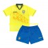 Maillot de Foot Brésil Rétro Enfant Domicile 1994 Manche Courte