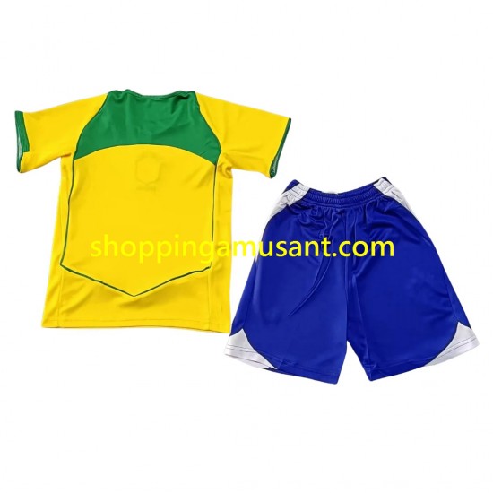 Maillot de Foot Brésil Rétro Enfant Domicile 2004 Manche Courte