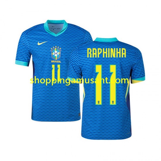 Maillot de Foot Brésil RAPHINHA 11 Homme Extérieur 2024 Manche Courte