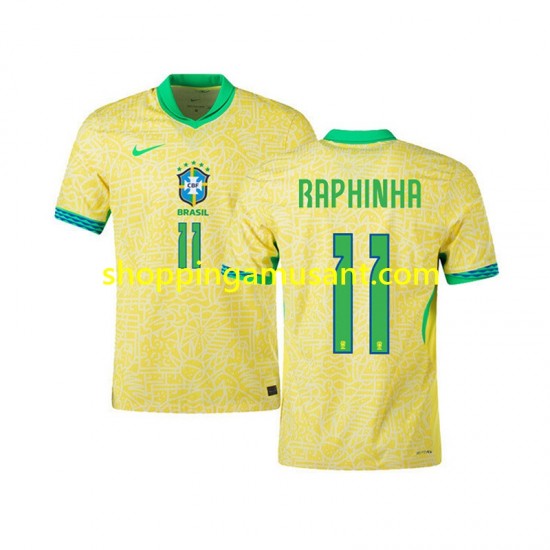 Maillot de Foot Brésil RAPHINHA 11 Homme Domicile 2024 Manche Courte