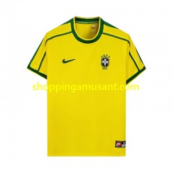 Maillot de Foot Brésil Rétro Homme Domicile 1998 Manche Courte