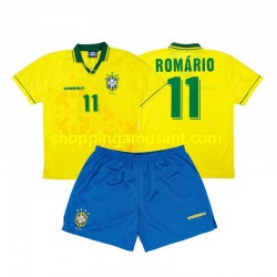 Maillot de Foot Brésil Romario 11 Rétro Enfant Domicile 1994 Manche Courte