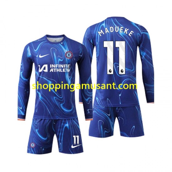 Maillot de Foot Chelsea Madueke 11 Enfant Domicile 2024-2025 Manche Longue