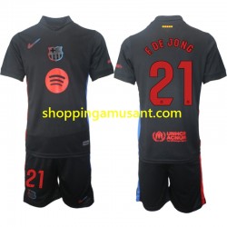 Maillot de Foot FC Barcelone F DE JONG 21 Enfant Extérieur 2024-2025 Manche Courte