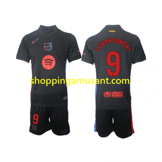 Maillot de Foot FC Barcelone Robert Lewandowski 9 Enfant Extérieur 2024-2025 Manche Courte