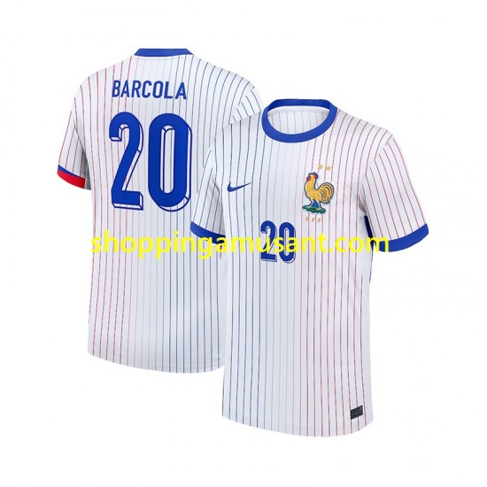 Maillot de Foot France Bradley Barcola 20 Homme Extérieur 2024 Manche Courte