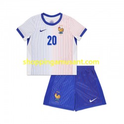 Maillot de Foot France Bradley Barcola 20 Enfant Extérieur 2024 Manche Courte
