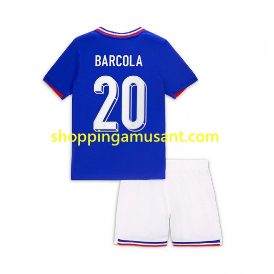 Maillot de Foot France Bradley Barcola 20 Enfant Domicile 2024 Manche Courte