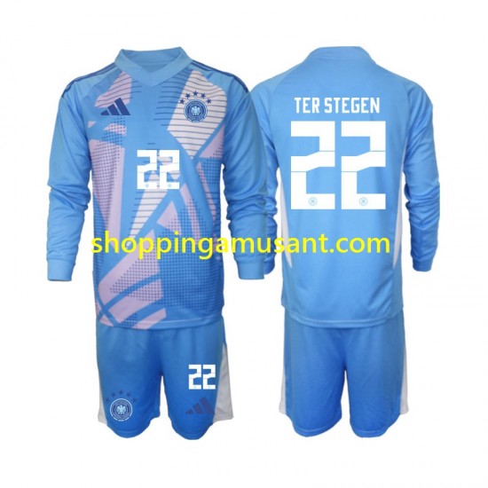 Maillot de Foot Allemagne Ter Stegen 22 Gardien Enfant 4ème 2024-2025 Manche Longue
