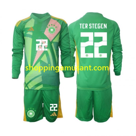 Maillot de Foot Allemagne Ter Stegen 22 Gardien Enfant Neutre 2024-2025 Manche Longue