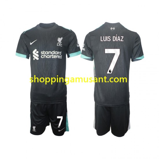 Maillot de Foot Liverpool Luis Diaz 7 Enfant Extérieur 2024-2025 Manche Courte
