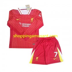 Maillot de Foot Liverpool Luis Diaz 7 Enfant Domicile 2024-2025 Manche Longue