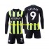 Maillot de Foot Manchester City Erling Haaland 9 Enfant Extérieur 2024-2025 Manche Longue