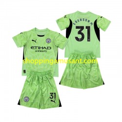 Maillot de Foot Manchester City Ederson Moraes 31 2 Gardien Enfant 4ème 2024-2025 Manche Courte