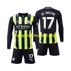 Maillot de Foot Manchester City Kevin De Bruyne 17 Enfant Extérieur 2024-2025 Manche Longue